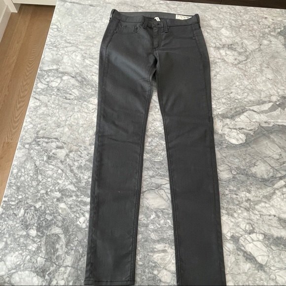 Rag & Bone Skinny Coated Black Jeans 28 - Picture 4 of 8